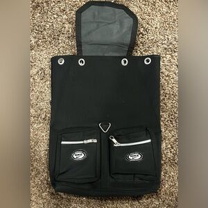 Brimuda Black Multi-Pocket Convertible Bucket Style Backpack/Sling Bag; Medium